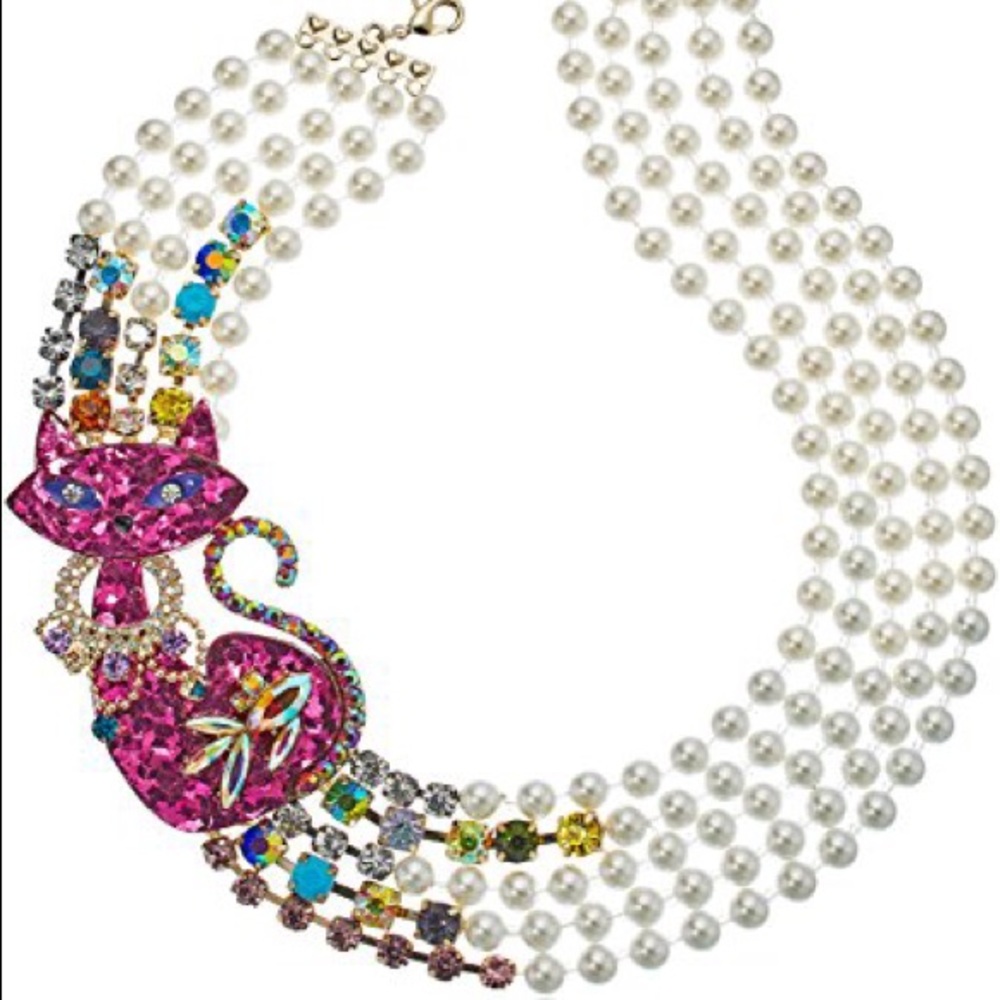 SOLD!!! Betsey Johnson Cat Torsade Necklace NWT - Picture 2 of 6